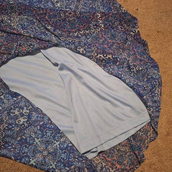 NWT / Calvin Klein Blue and White Floral Midi Dress - Picture 9 of 11